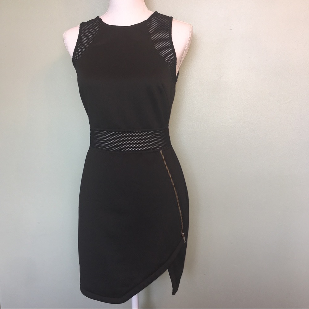 ASTR asymmetrical mesh zip dress - Picture 1 of 6
